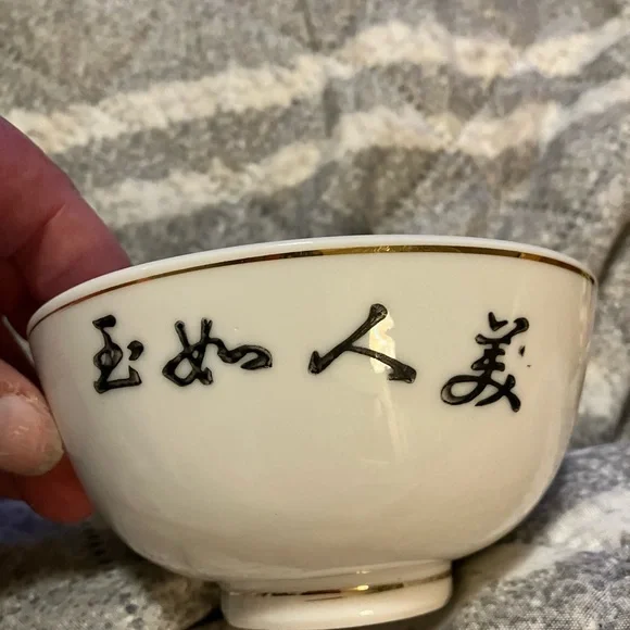 Mid Century Chinese Chinoiserie Porcelain Rice Bowls - Picture 9 of 10